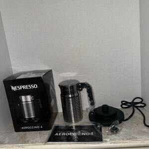 Nespresso Aeroccino 4 Milk Frother — Stainless Steel and Black New Open Box